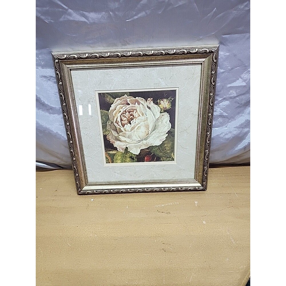 Kathryn White rose Art in Motion Print Framed Butchart Gardens 13x13 Canada